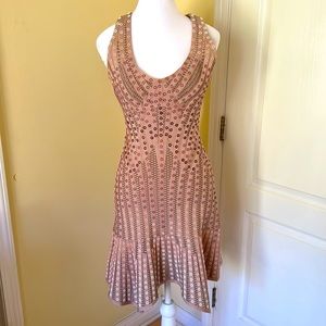 Herve Leger by Max Azria. Pastel Pink Design Dress. Size small.